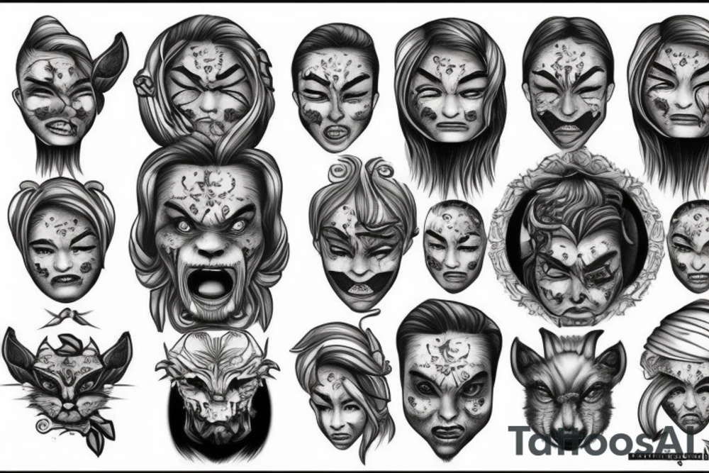 a Leo face that seems a little sad and a little angry in his eyes need to be the year 2017 because it was a difficult year for me and the others details I keep for you tattoo idea