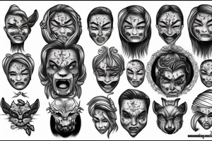 a Leo face that seems a little sad and a little angry in his eyes need to be the year 2017 because it was a difficult year for me and the others details I keep for you tattoo idea