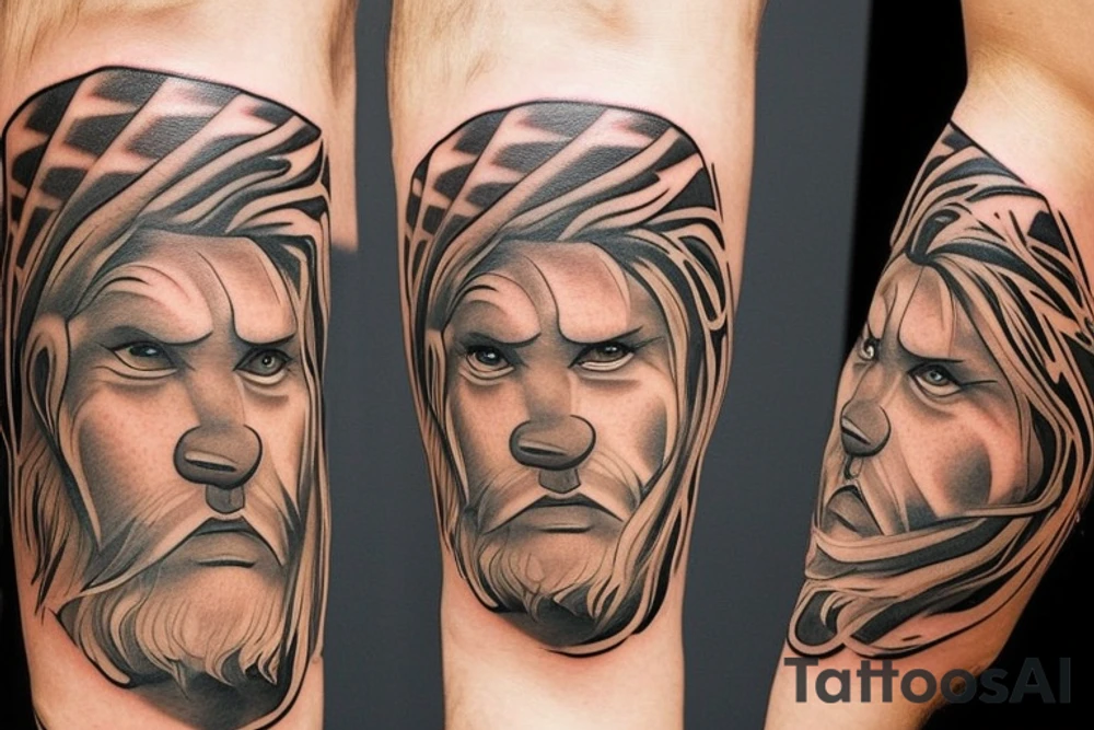 a Leo face that seems a little sad and a little angry in his eyes need to be the year 2017 tattoo idea