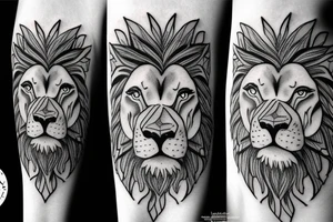 a Lion face that seems a little sad and a little angry in his eyes need to be the year 2017 tattoo idea