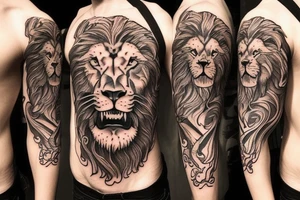 a Lion face that seems a little sad and a little angry in his eyes need to be the year 2017 tattoo idea