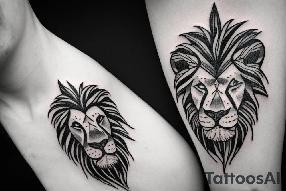 a Lion face that seems a little sad, tattoo idea a Lion face that seems a little sad, tattoo idea