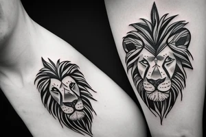 a Lion face that seems a little sad, tattoo idea