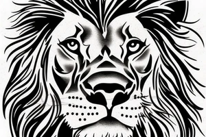 a Lion face that seems a little sad, tattoo idea