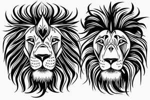 a Lion face that seems a little sad, tattoo idea