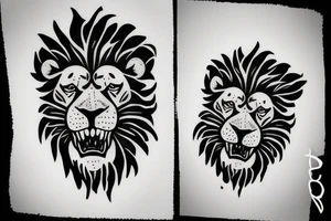 a Lion face that seems a little sad, tattoo idea