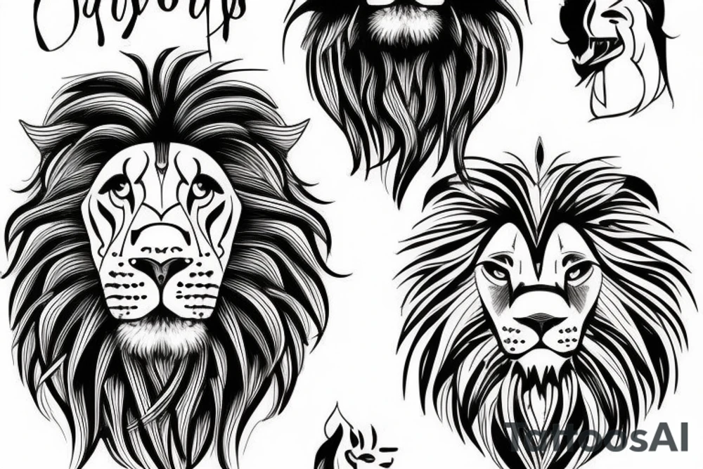 a wounded lion tattoo idea