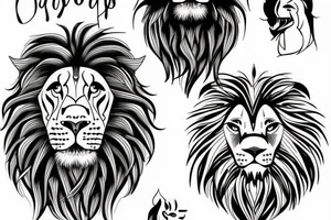 a wounded lion tattoo idea