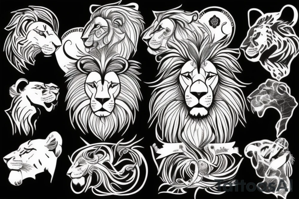 a wounded lion tattoo idea