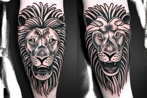 a wounded lion tattoo idea