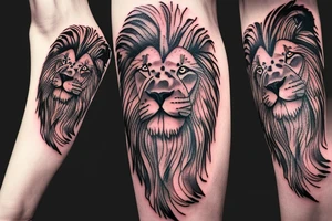 a sad lion tattoo idea