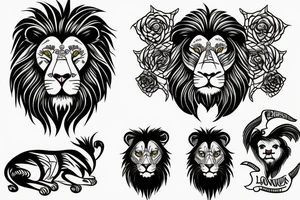 a sad lion tattoo idea