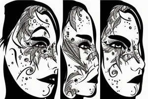 a sad person with tears tattoo idea