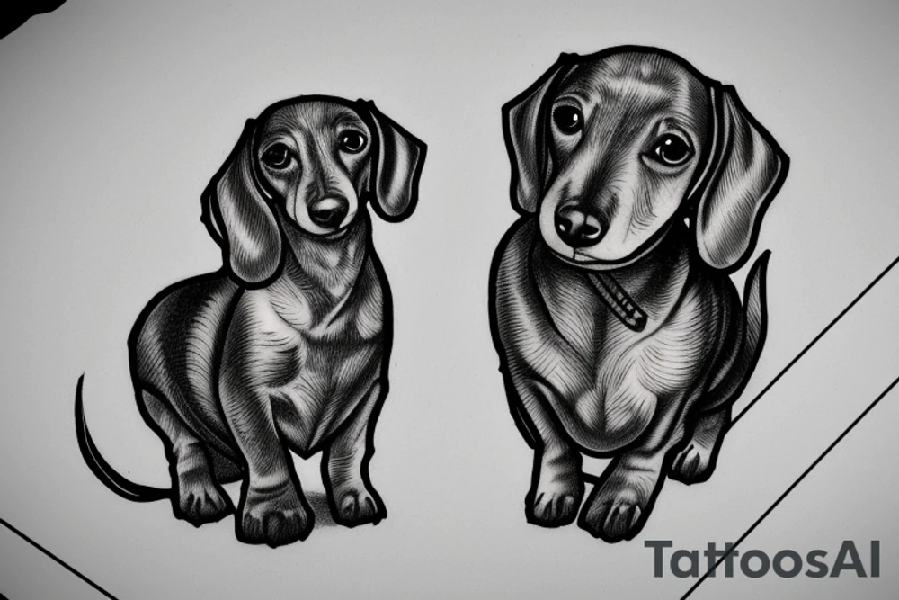 Dachshund holding Mjölnir tattoo idea