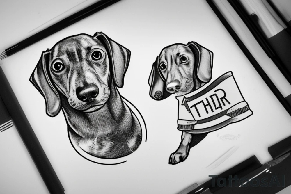 Thor as a Dachshund tattoo idea