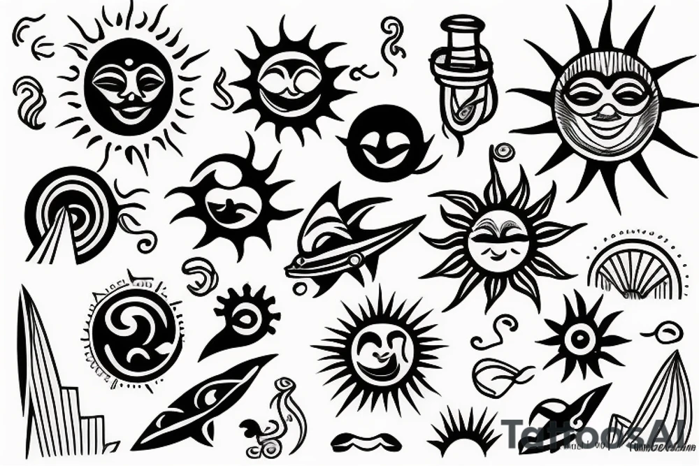Sun, sea tattoo idea