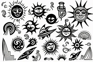 Sun, sea tattoo idea