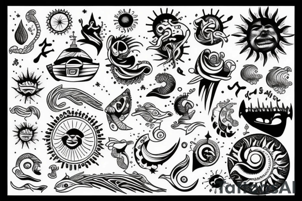 Sun, sea tattoo idea