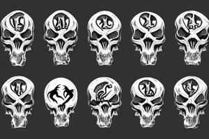 Dinosaur skulls art tattoo idea