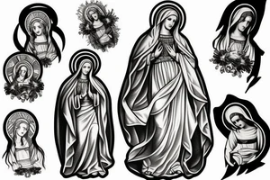 Chest piece of virgin mary tattoo idea