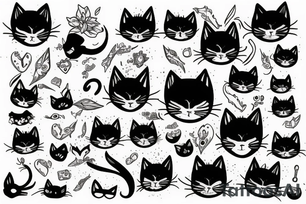 black cat tattoo idea