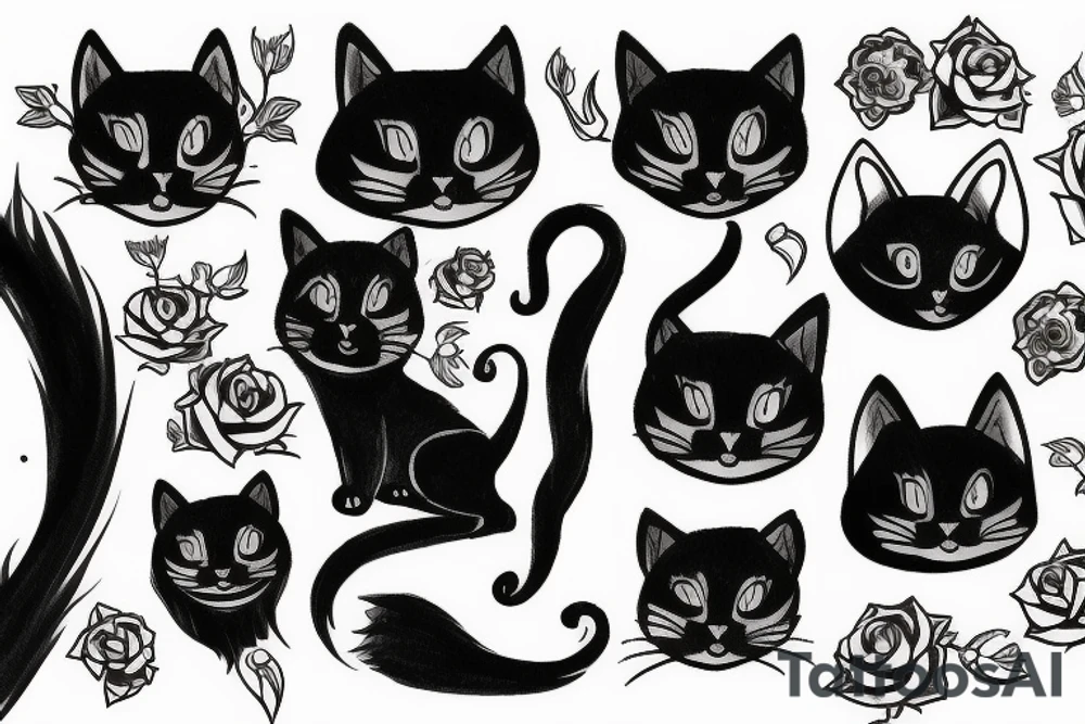 black cat tattoo idea