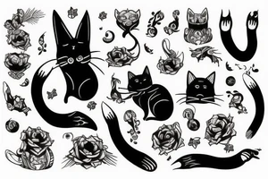 Cat with big claws tattoo idea