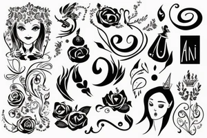 Sign “Anna” with some magic around tattoo idea