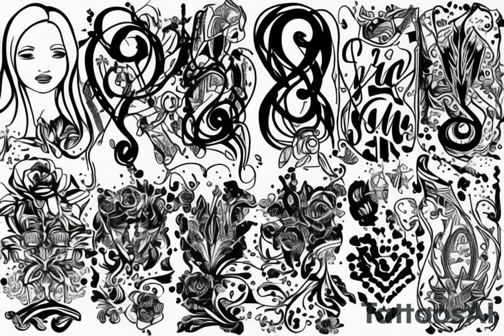 Sign “Anna” with some magic around tattoo idea