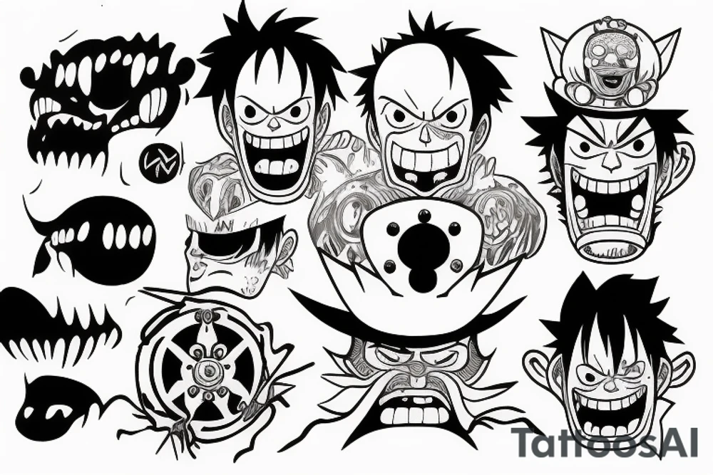 Luffy gear 5 angry tattoo idea