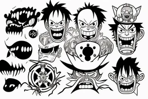 Luffy gear 5 angry tattoo idea