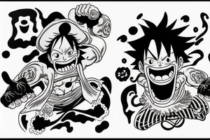 Luffy gear 5 angry tattoo idea