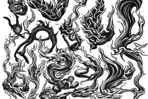 Creation of Adam with some fire around tattoo idea