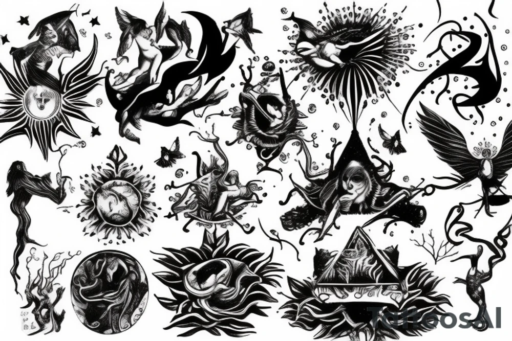 Creation of Adam with some magic tattoo idea