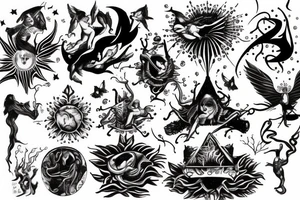 Creation of Adam with some magic tattoo idea