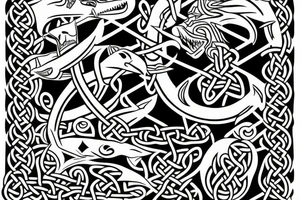 Viking tatoo, Shark, celtic, triskele, shark head is in triskele, lower leg tatoo tattoo idea