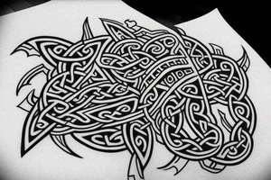 Viking tatoo, Shark, celtic, triskele, shark head is in triskele, lower leg tatoo tattoo idea