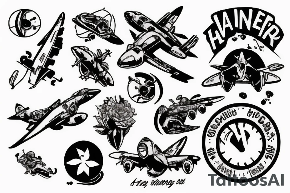 Harrier dropping bombs tattoo idea