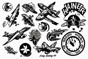 Harrier dropping bombs tattoo idea