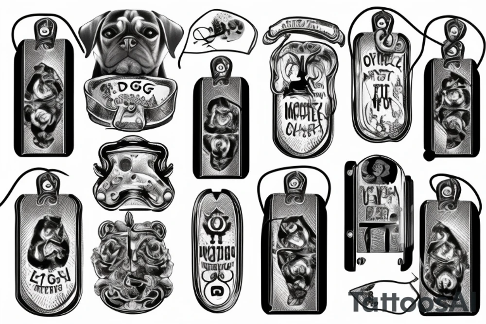 Dogtag in lower arm tattoo idea