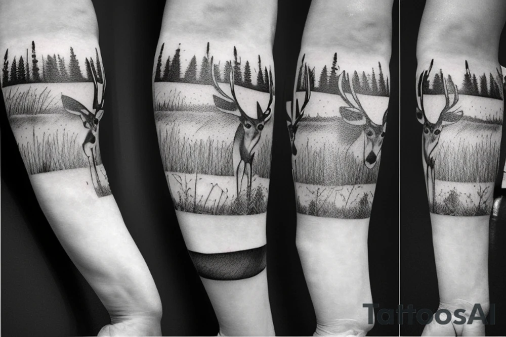 Deer on a lake. tattoo idea