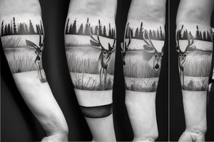 Deer on a lake. tattoo idea