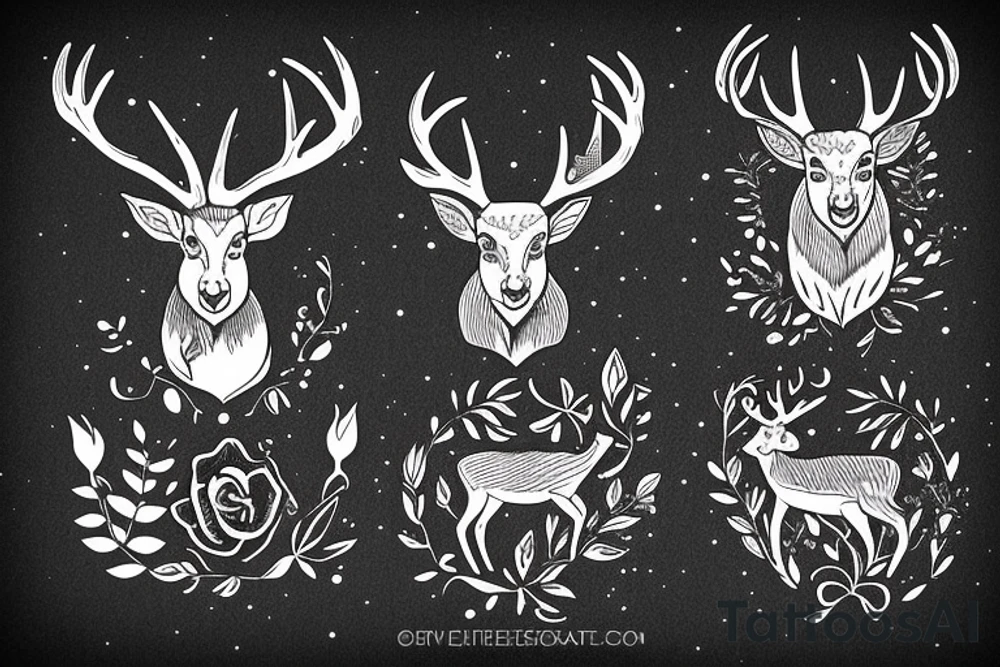 Deer on a lake. tattoo idea