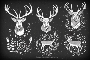 Deer on a lake. tattoo idea