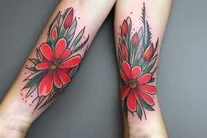 Indian paintbrush flowers on inner forearm tattoo idea