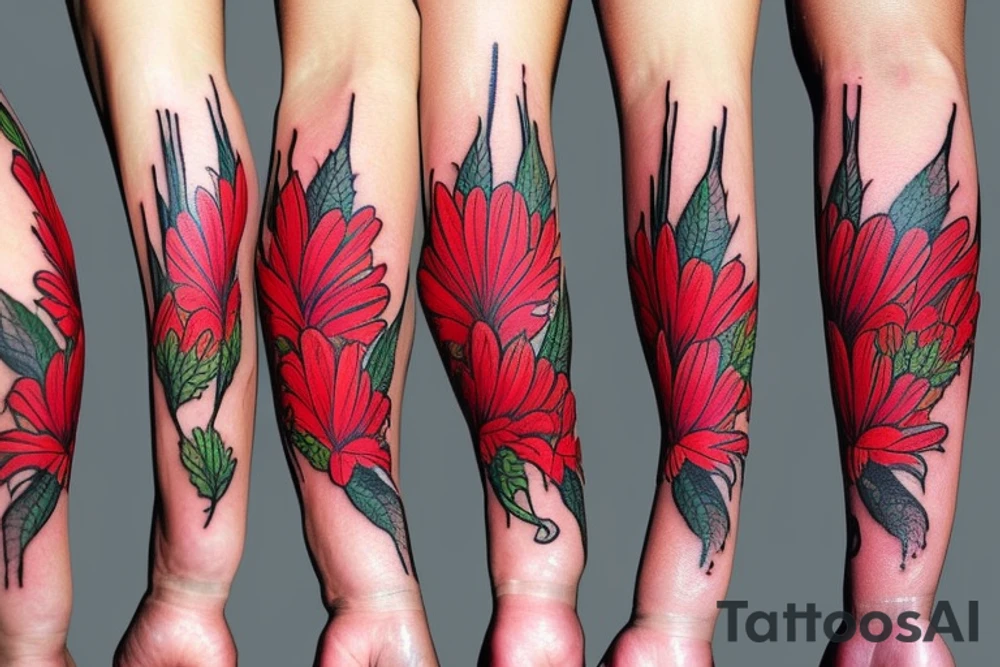 Indian paintbrush flowers on inner forearm tattoo idea