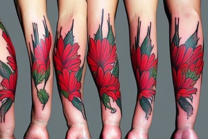 Indian paintbrush flowers on inner forearm tattoo idea