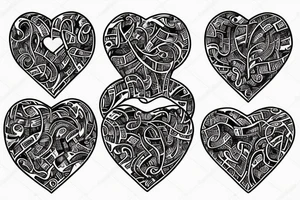 Musical notes coming from a heart tattoo idea