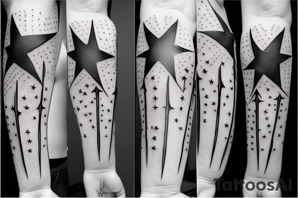 Shooting stars on inner forearm tattoo idea