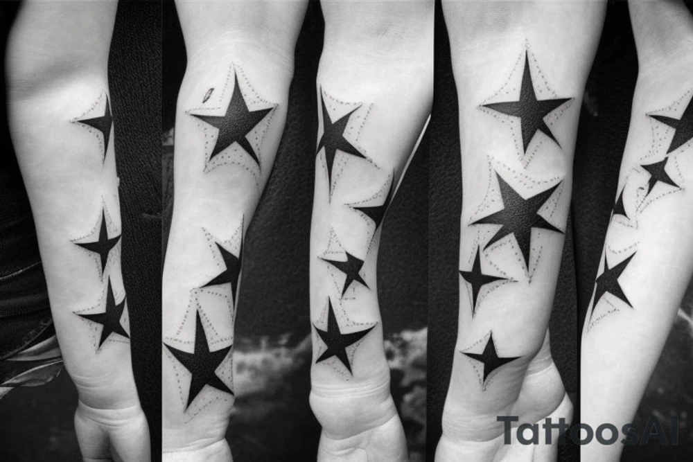 Shooting stars on inner forearm tattoo idea